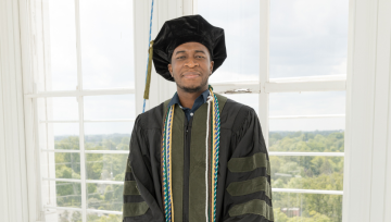 John Jegede cap and gown
